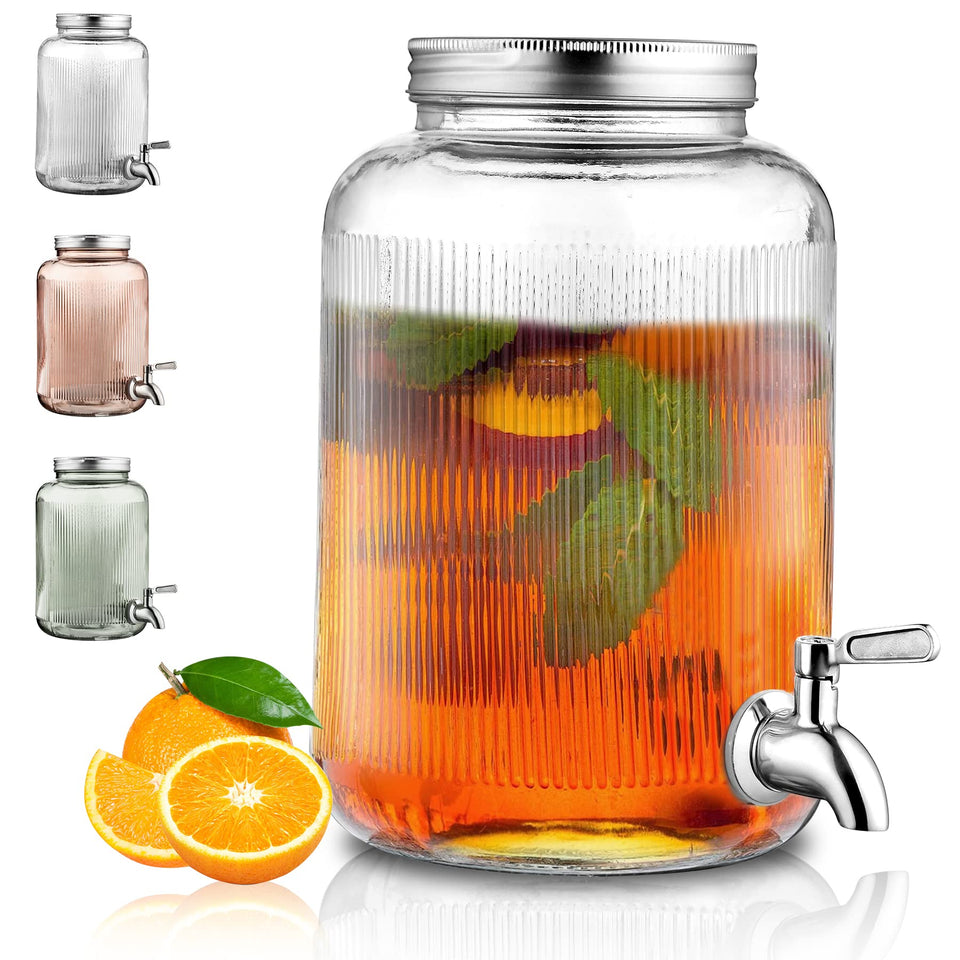 Berglander glass dispenser with leakproof spigot for clean, steady pours