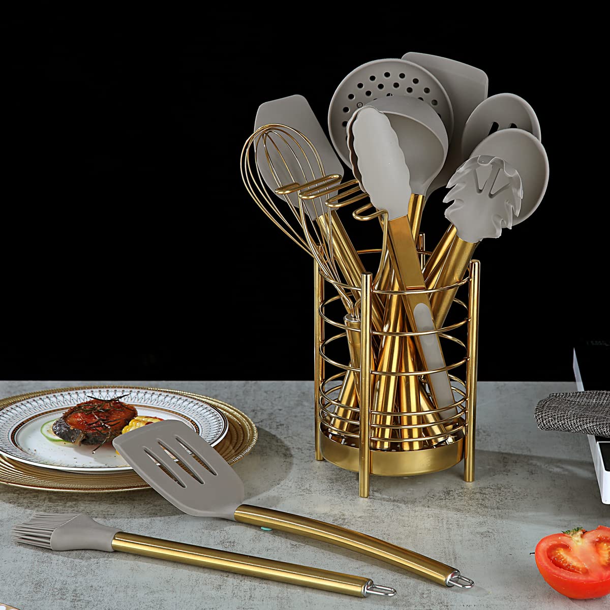 Berglander Gold Measuring Cups ensure accurate ingredient amounts.