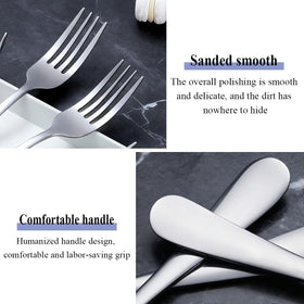 Berglander salad and dessert forks arranged for versatile table service.
