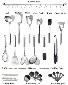 Berglander utensil rack with 12 removable hooks for easy hanging
