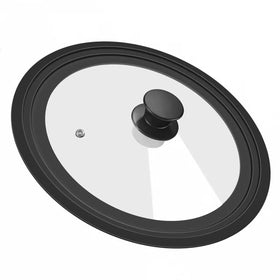 BERHT universal lid for 8-5 inch diameter pots with clear viewing window and spill protection