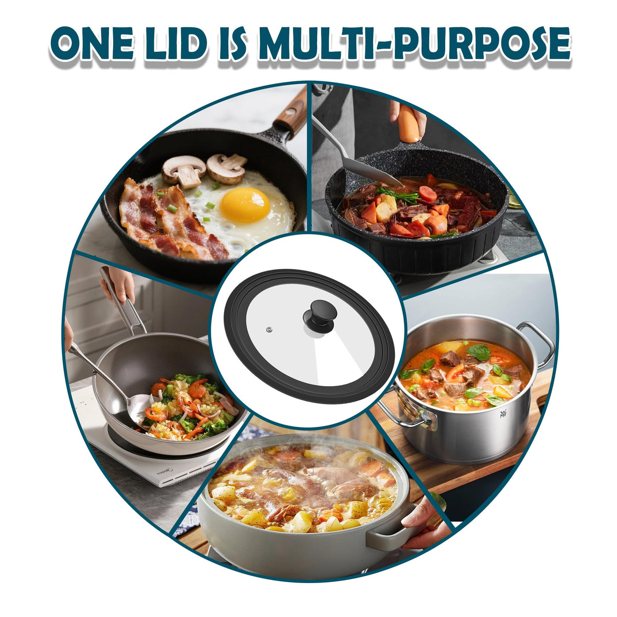 BERHT universal lid dishwasher-safe design for quick cleanup