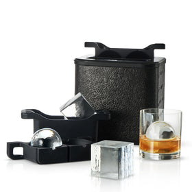 BERLINZO clear ice cube and sphere mold 2plus2 for crystal-clear drinks