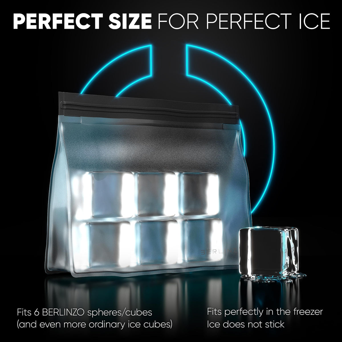 BERLINZO compact portable ice storage bag ideal for outdoors and travel.
