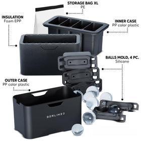 Berlinzo non stick mold ensures smooth release of frozen spheres.