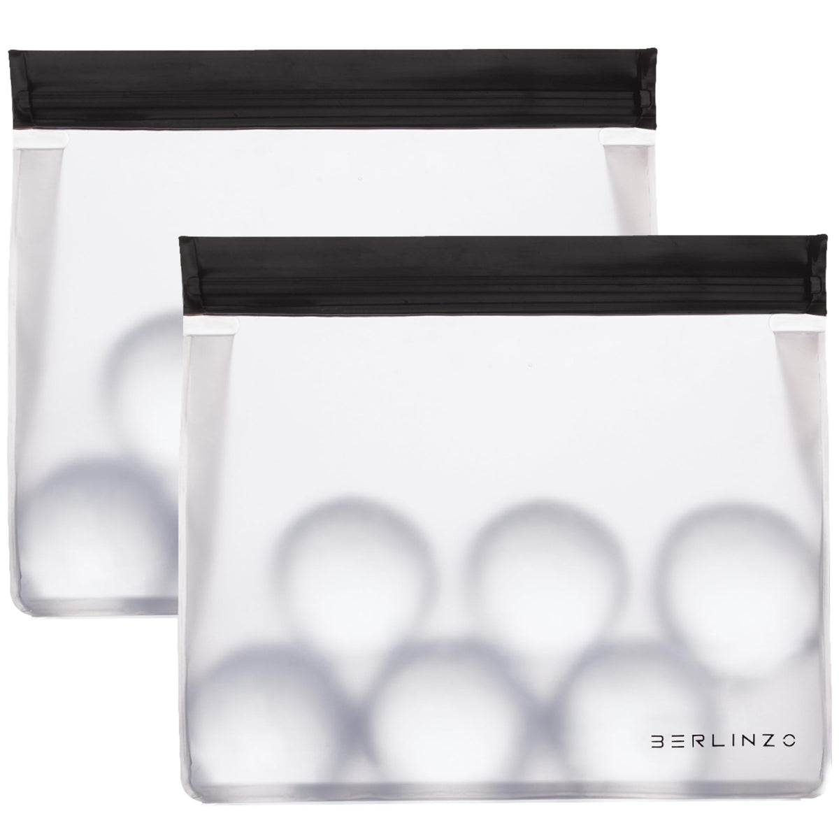 BERLINZO reusable ice storage bag with clear-view to see ice contents at a glance.