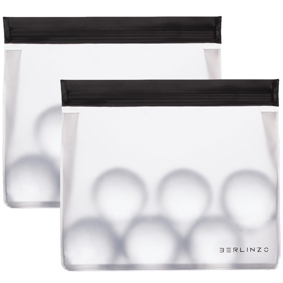 BERLINZO reusable ice storage bag with clear-view to see ice contents at a glance.