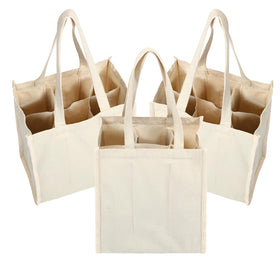 Berlune 3-piece wine tote set with dividers keeps six bottles secure during travel.