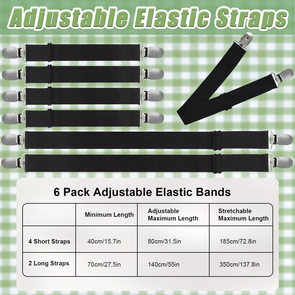 Bertork Invisible Tablecloth Clips hidden straps setup for neat outdoor tables.