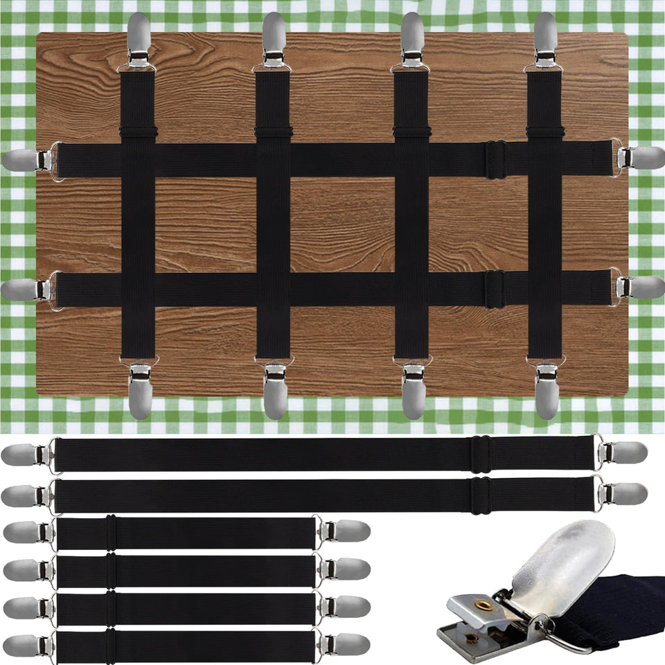 Bertork Invisible Tablecloth Clips pack with front view showing discreet wind-proof fasteners.