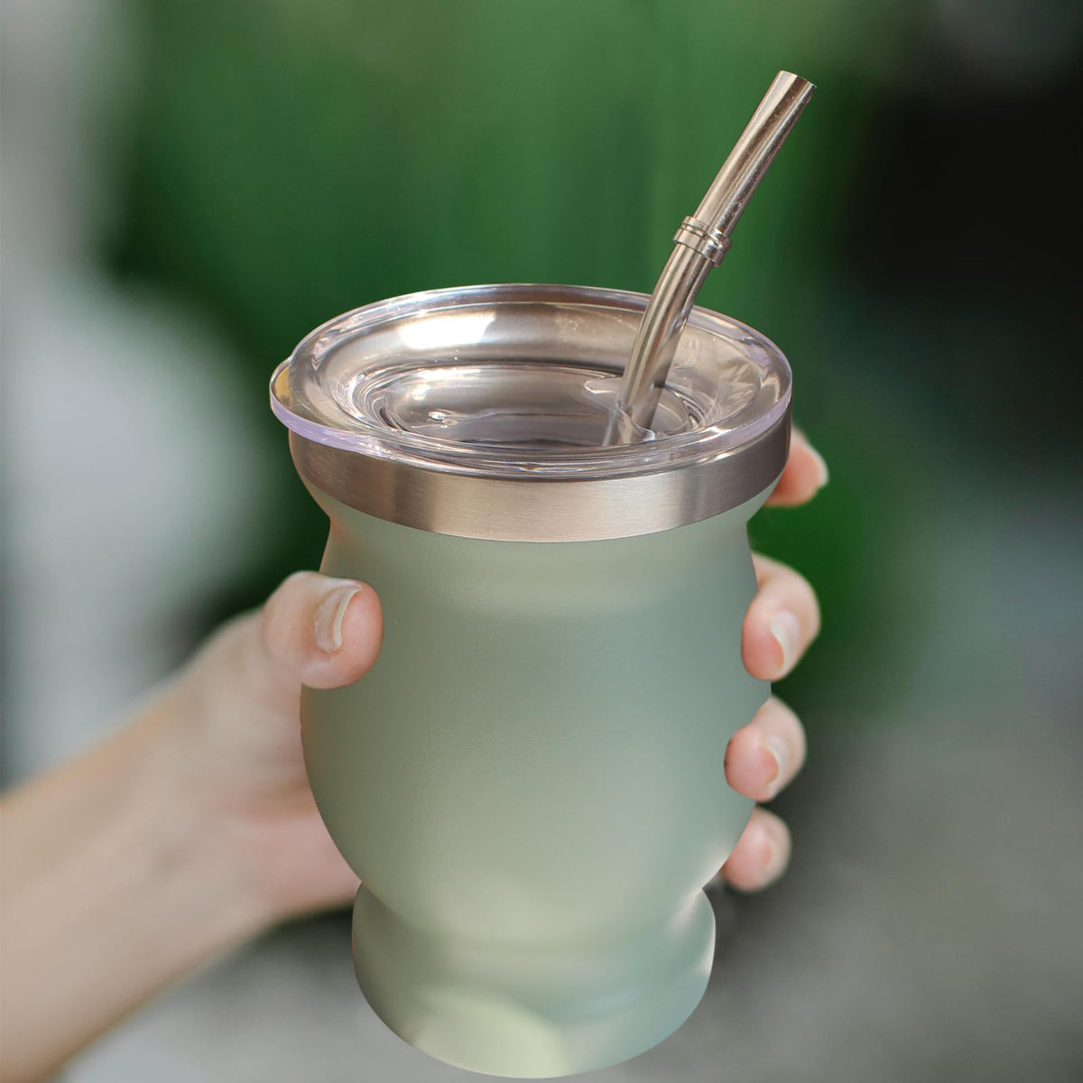 Beruth Bombilla Gourd 8oz capacity ideal for portable yerba mate servings.