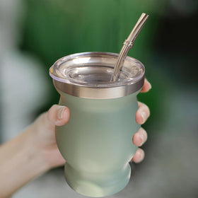 Beruth Bombilla Gourd 8oz capacity ideal for portable yerba mate servings.