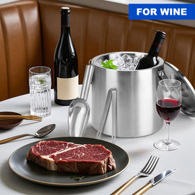 Berverra ice bucket with scoop and tongs for convenient serving