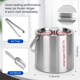 Berverra ice bucket with tongs enables hygienic ice retrieval