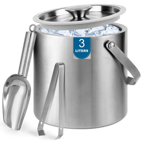 Berverra portable ice bucket with lid keeps ice neatly contained for events