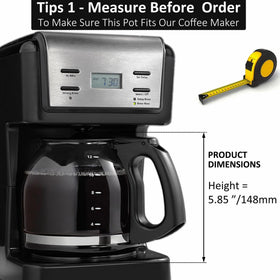 BESBARISTA 12-cup carafe handle close-up emphasizes easy-grip design.