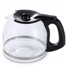 BESBARISTA 12-cup glass carafe side view with clear fill marks for precise measurements.