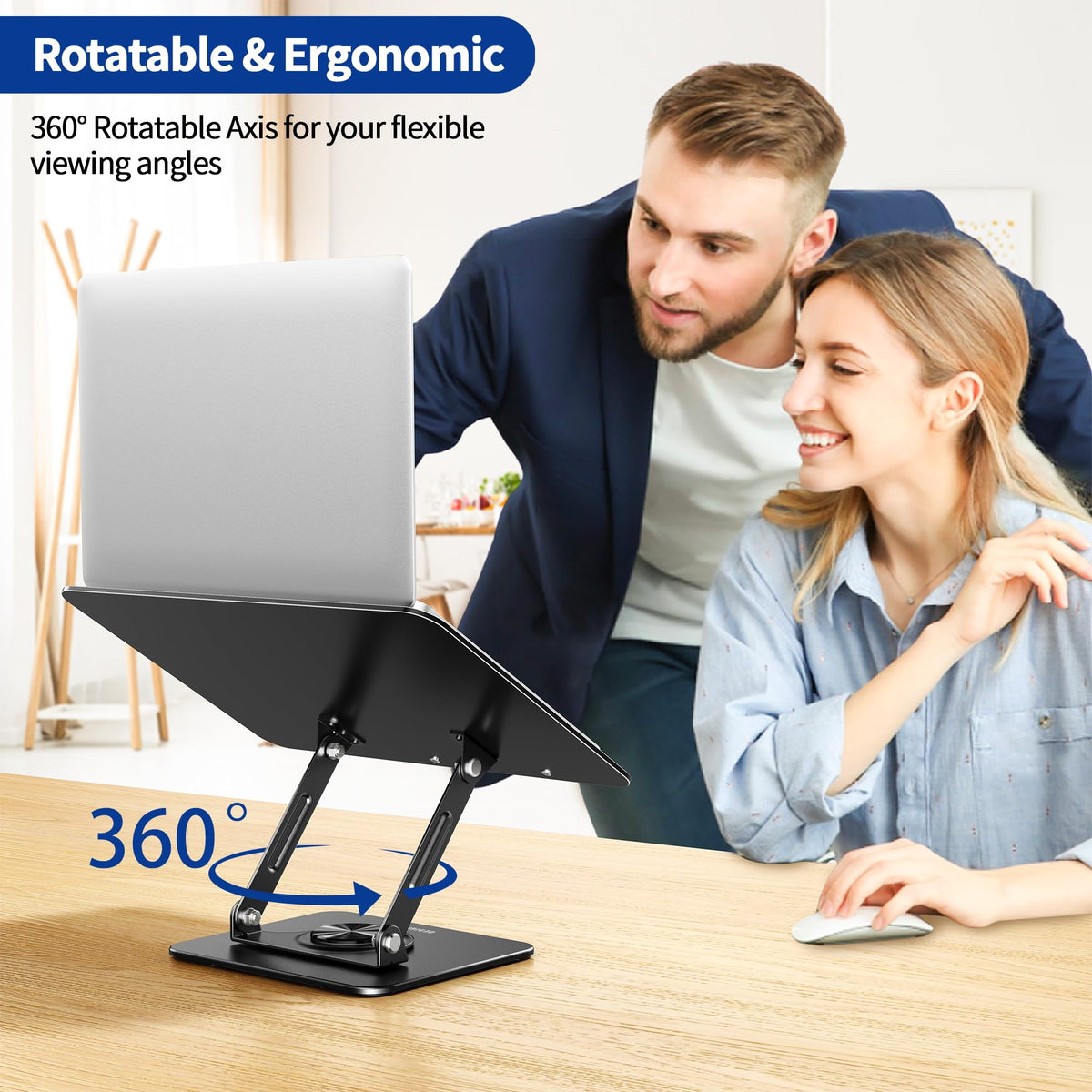 Besign BS02 adjustable angle supports laptop and tablet viewing from any desk.