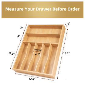 Besilord bamboo drawer tray in natural finish showing durable, odor-resistant storage.