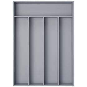 Besilord bamboo silverware holder in a drawer with five-slot organization