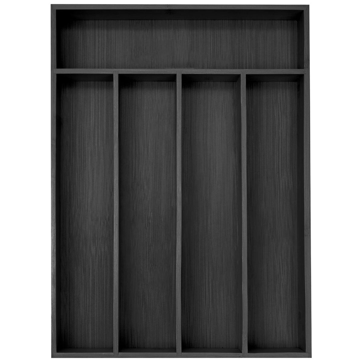 Besilord bamboo silverware holder with five slots keeps drawers organized and items at hand