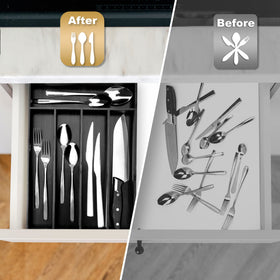 Besilord bamboo silverware tray suitable for cosmetics or crafts