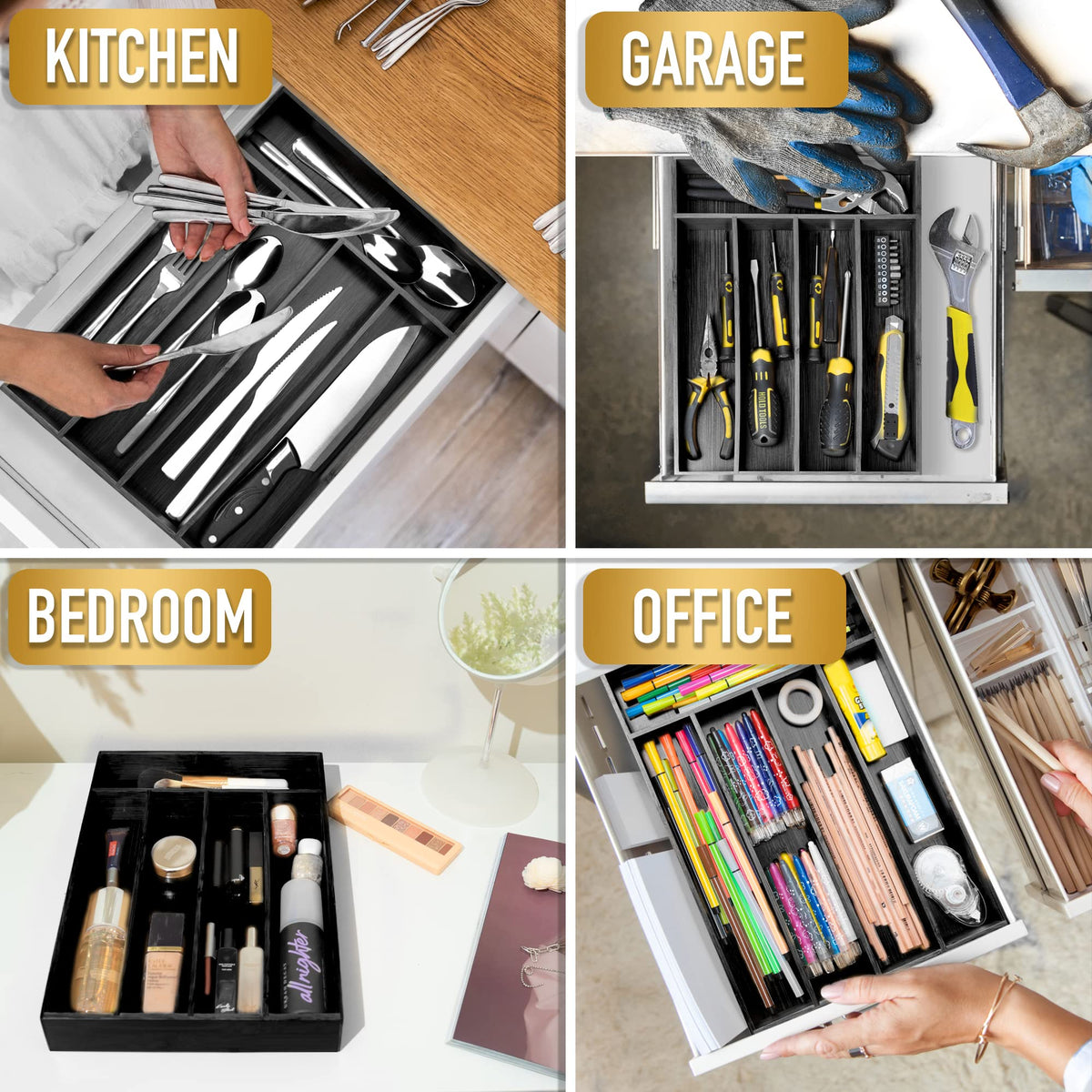 Besilord bamboo drawer insert enhances space efficiency and order