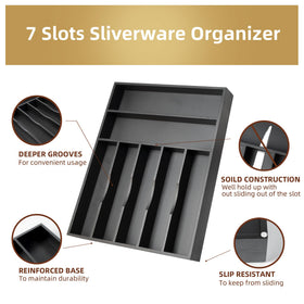 Besilord cutlery organizer with mortise and tenon construction for sturdy drawer storage