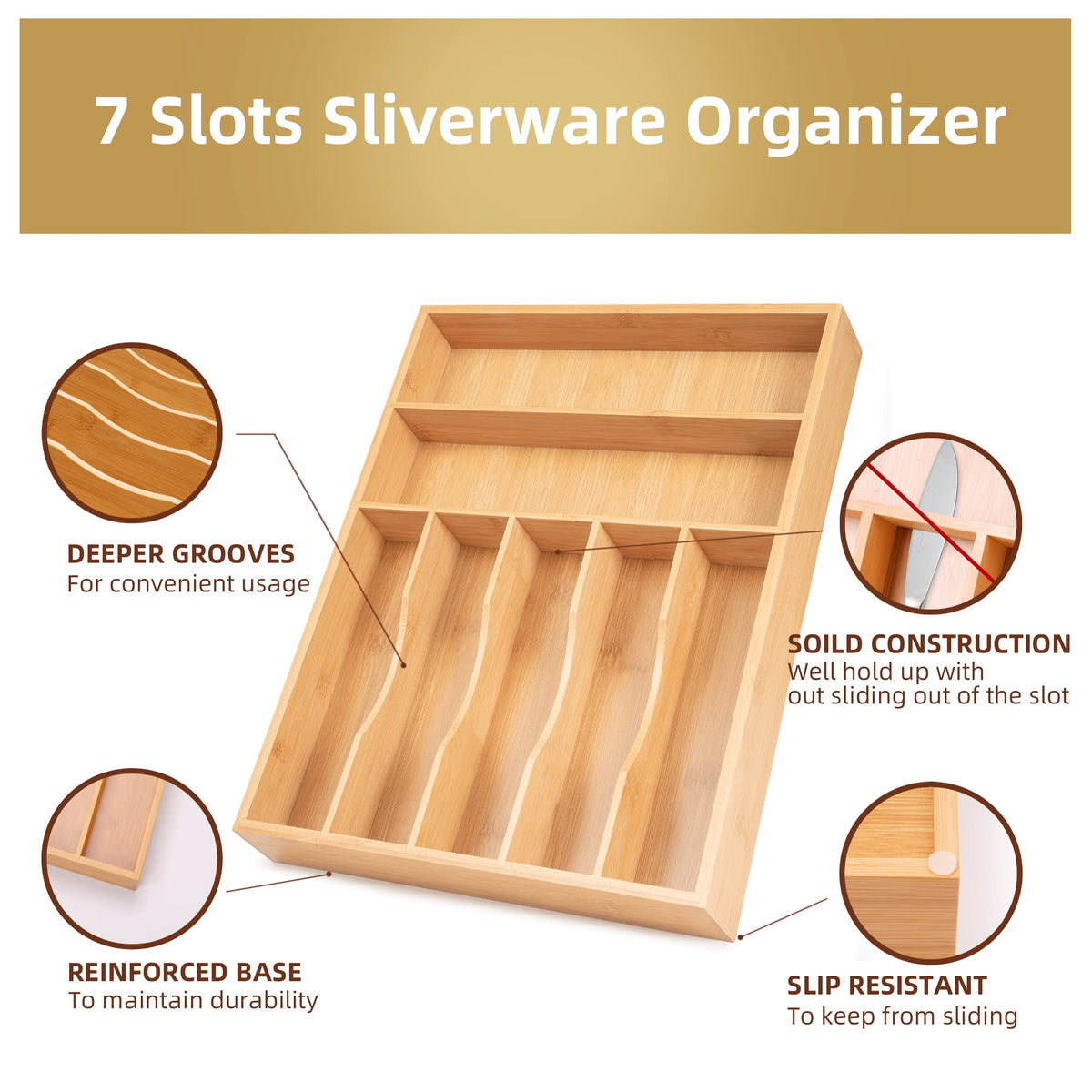 Besilord cutlery tray with curved access for easy retrieval.