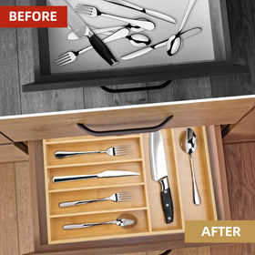 Besilord gift-ready drawer organizer enhances kitchen organization.