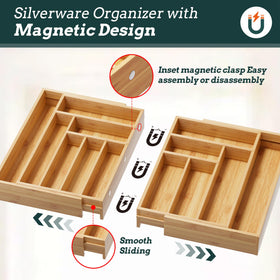 Besilord two-box magnetic set keeps utensils organized and easy to rearrange.