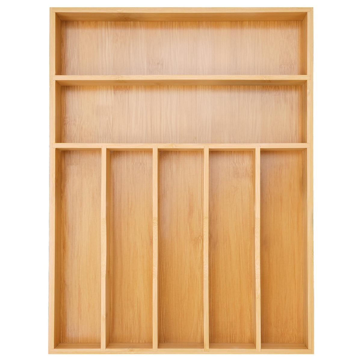 Besilord 7-slot silverware organizer in a drawer for quick access.
