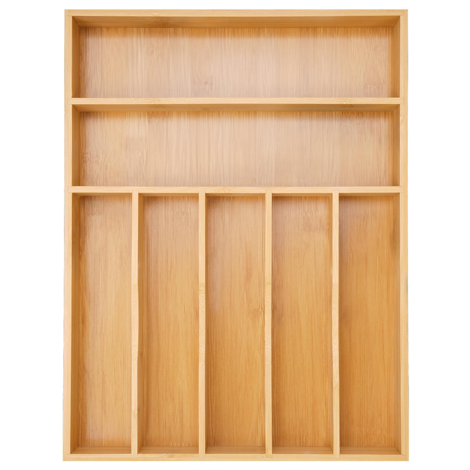 Besilord 7-slot silverware organizer in a drawer for quick access.
