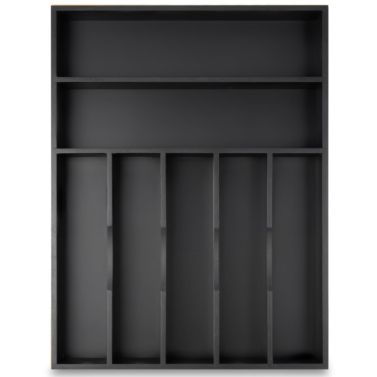 Besilord black 7-slot silverware organizer for quick utensil access
