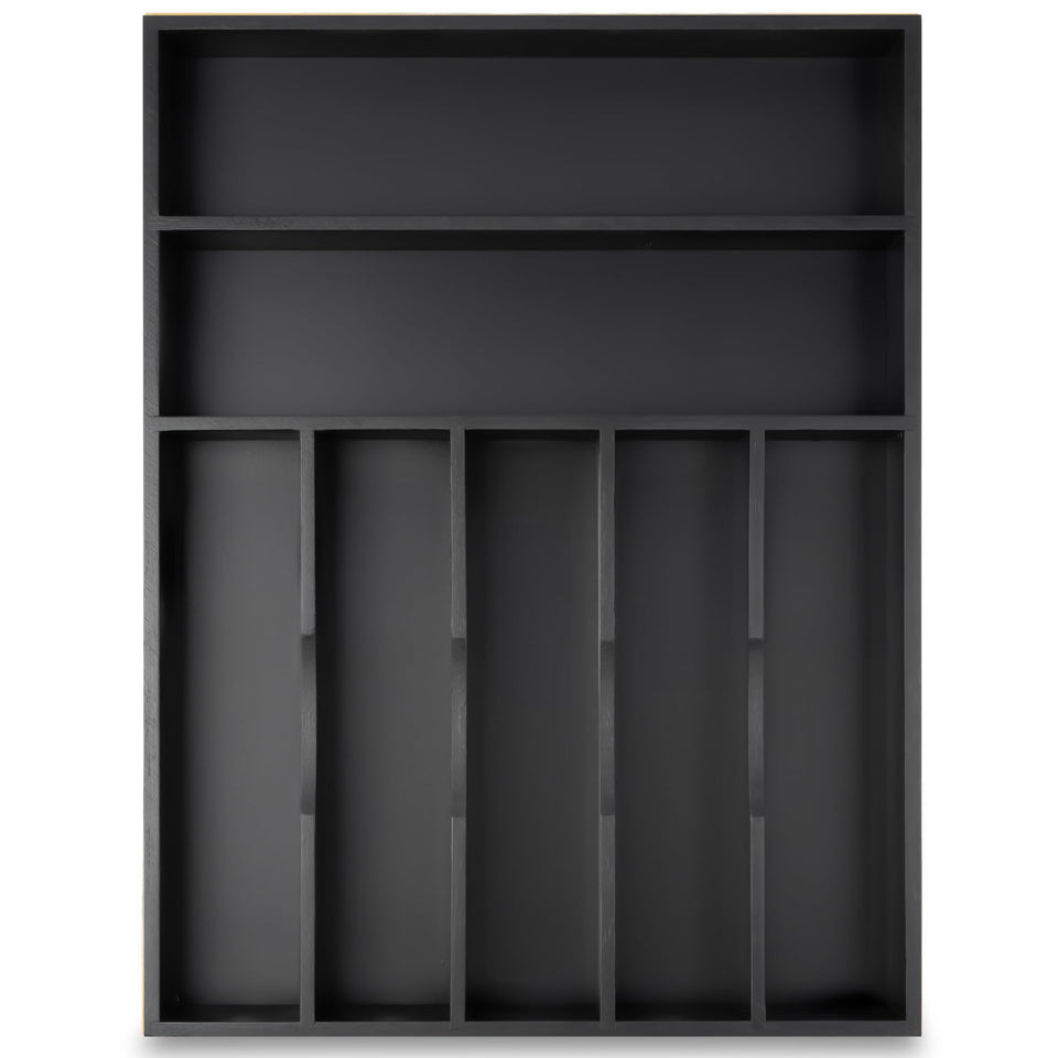 Besilord black 7-slot silverware organizer for quick utensil access