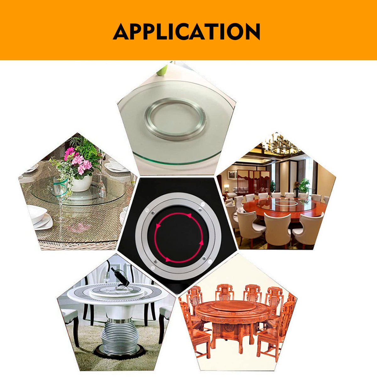 Besimple versatile turntable for serving, display, or cake decorating.