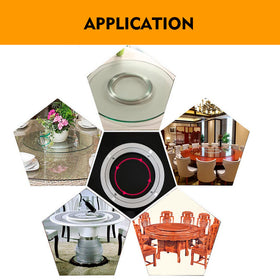 Besimple versatile turntable for serving, display, or cake decorating.