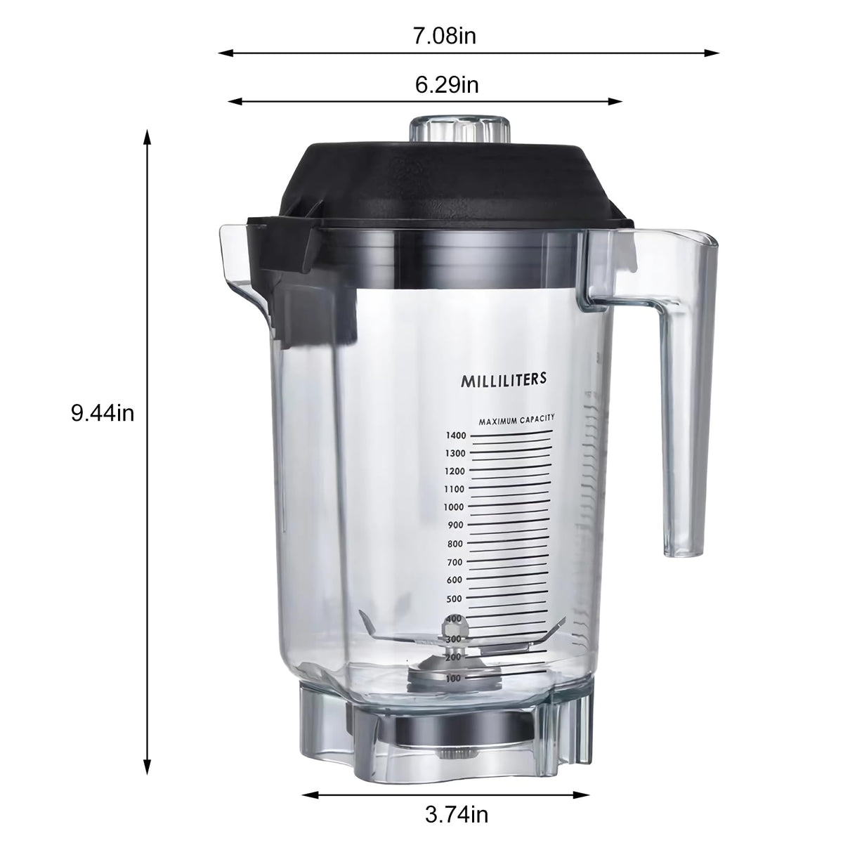 Besingki advance container split-design lid for adding ingredients mid-blend.