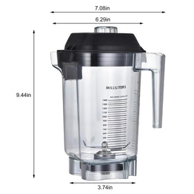 Besingki advance container split-design lid for adding ingredients mid-blend.