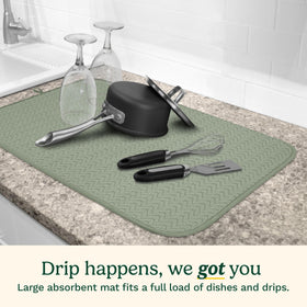 Best Brands Cuisinart dish drying mat 18x24 provides ample space for large cookware.