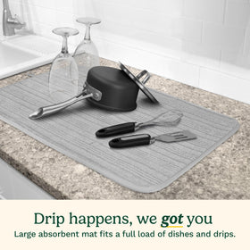 Best Brands Cuisinart dish drying mat absorbency close-up demonstrates quick water pickup