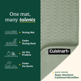 Best Brands Cuisinart dish drying mat foldable design allows easy storage.