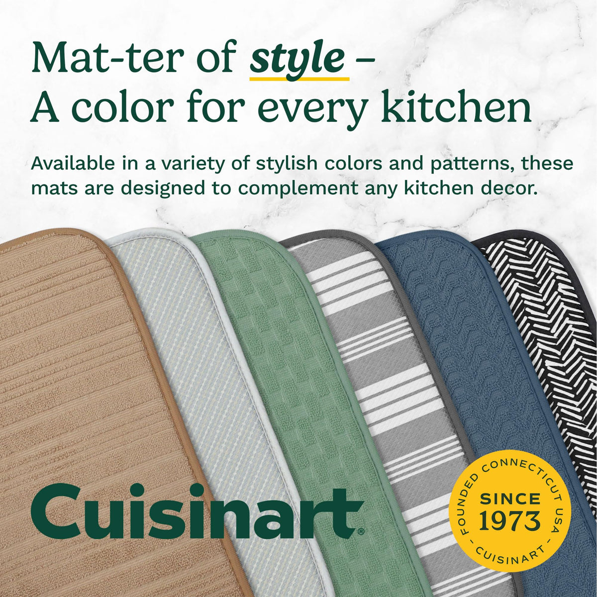 Best Brands Cuisinart dish drying mat with hanging loop for storage