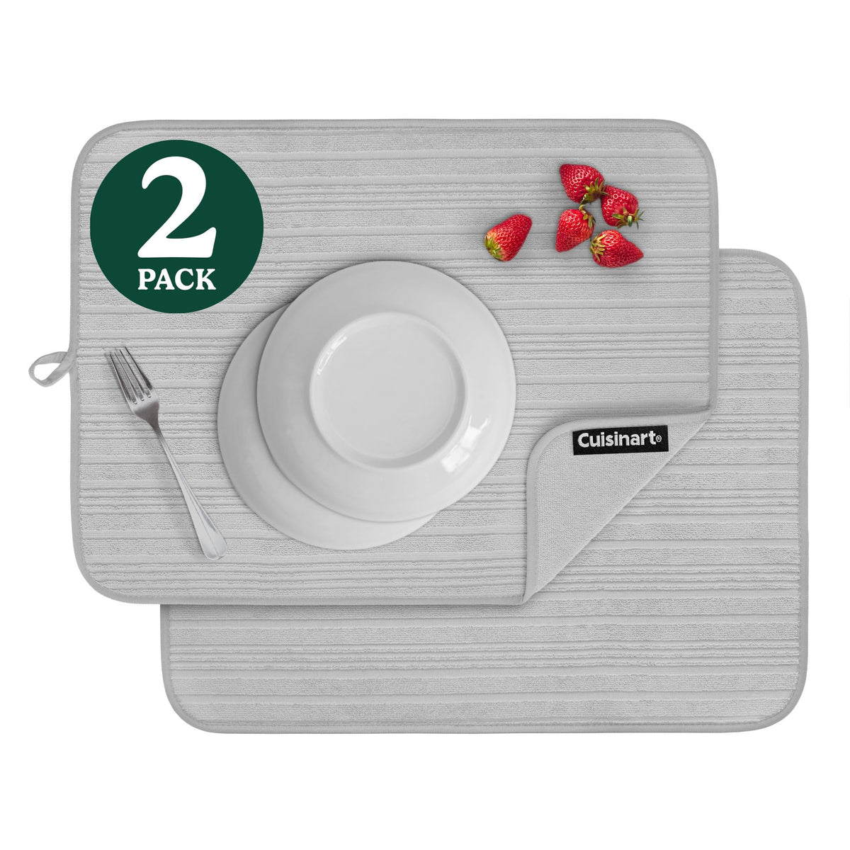 Best Brands Cuisinart dish drying mat top view with large 18x24 inch surface