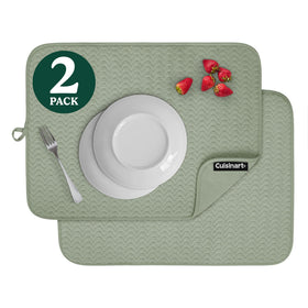 Best Brands Cuisinart dish drying mat ultra-absorbent microfiber dries dishes and countertops.