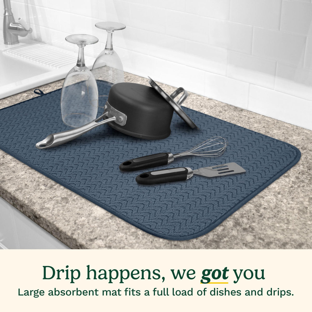 Best Brands Cuisinart dish drying mat made of ultra-absorbent microfiber.