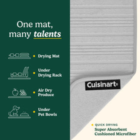 Best Brands Cuisinart dish drying mats 2-pack setup for two drying zones