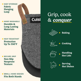 Cotton filling in Best Brands Cuisinart Heritage Mini Oven Mitts for soft cushioning.