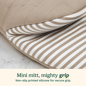 Cotton-filled interior of Best Brands Cuisinart mitts provides soft cushioning during tasks.