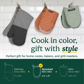 Multi-use functionality: Best Brands Cuisinart mitts double as compact pot holders.
